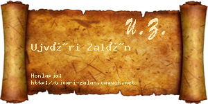 Ujvári Zalán névjegykártya